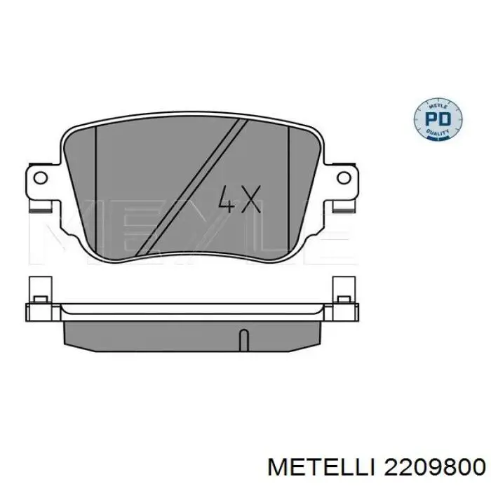 Колодки гальмові задні, дискові 2209800 Metelli