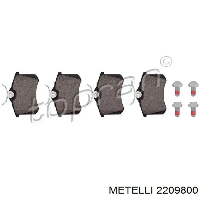 Задні гальмівні колодки Metelli 2209800 ціна, від 23.52 USD