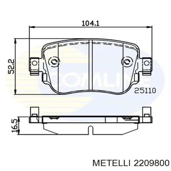 Купити 2209800 Metelli Задні колодки