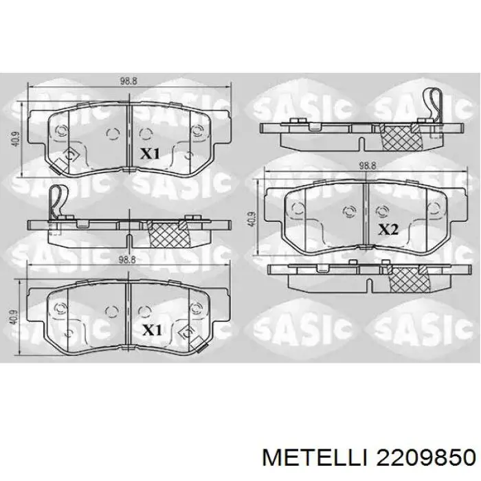 Передні тормозні колодки 2209850 Metelli