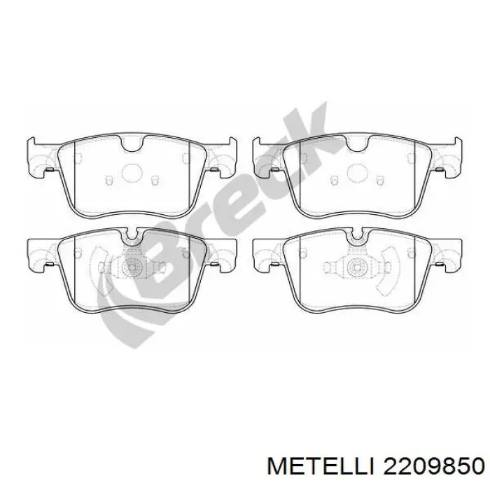 Купити 2209850 Metelli Колодки гальмівні передні, дискові