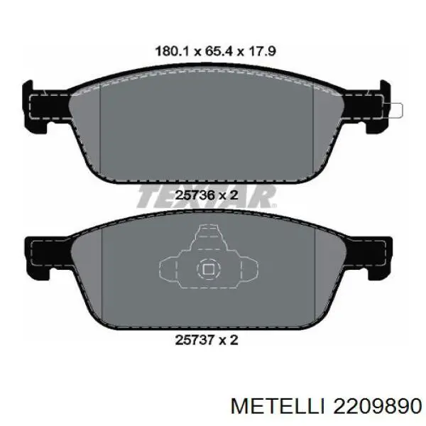 Гальмівні колодки Metelli 2209890 ціна, від 31.09 USD