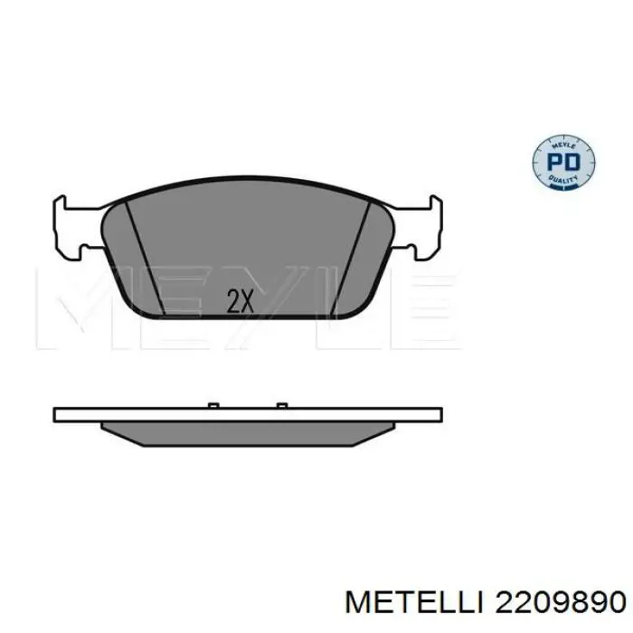 Купити 2209890 Metelli Колодки гальмівні передні, дискові