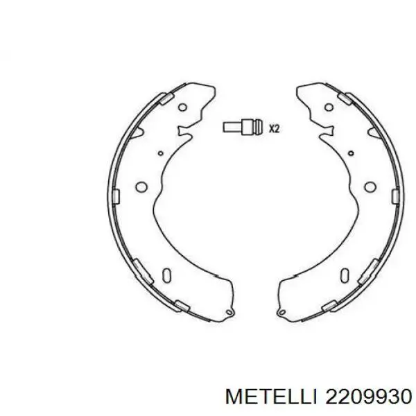 2209930 Metelli Колодки гальмівні задні, дискові