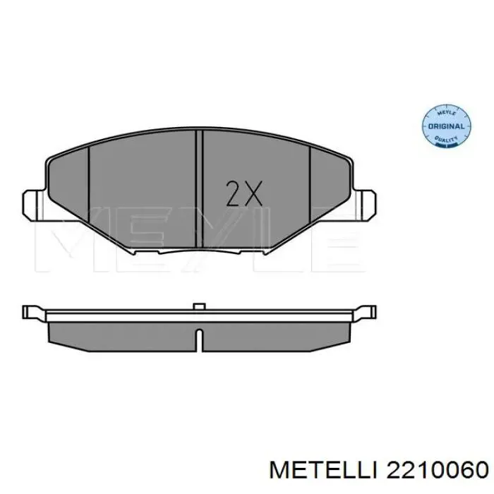 Передні тормозні колодки 2210060 Metelli