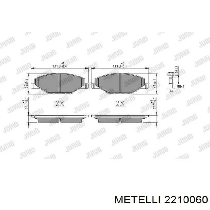 Гальмівні колодки Metelli 2210060 ціна, від 19.04 USD