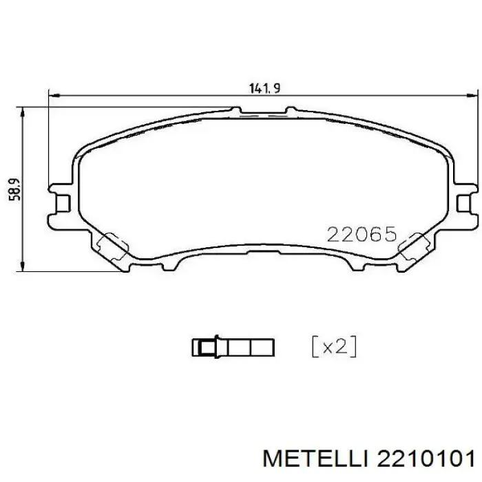 2210101 Metelli Передні гальмівні колодки