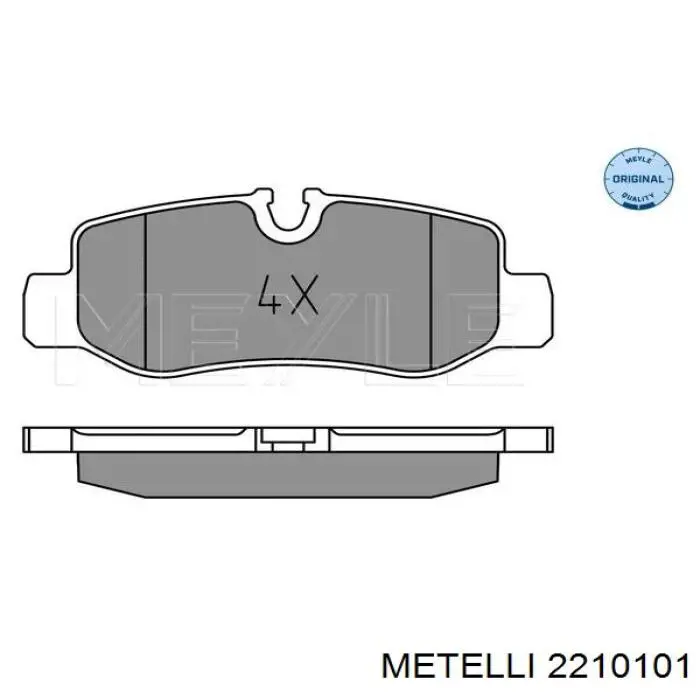Купити 2210101 Metelli Колодки гальмівні передні, дискові