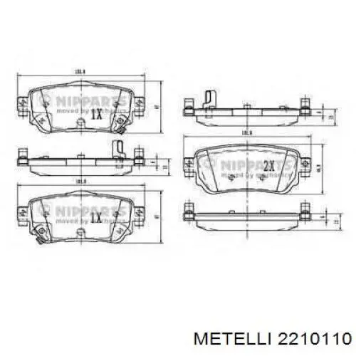Задні дискові колодки Metelli 2210110
