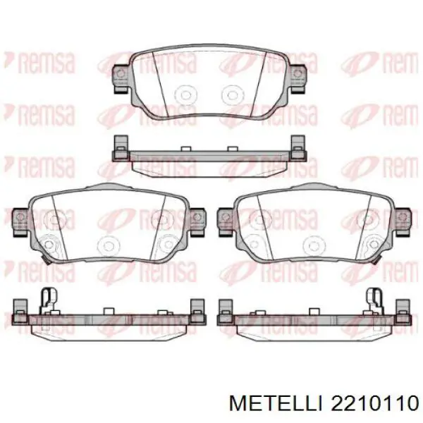 Задні гальмівні колодки Metelli 2210110 ціна, від 23.80 USD