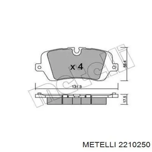 Колодки гальмові задні, дискові 2210250 Metelli