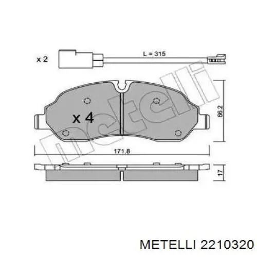 2210320 Metelli Передні гальмівні колодки