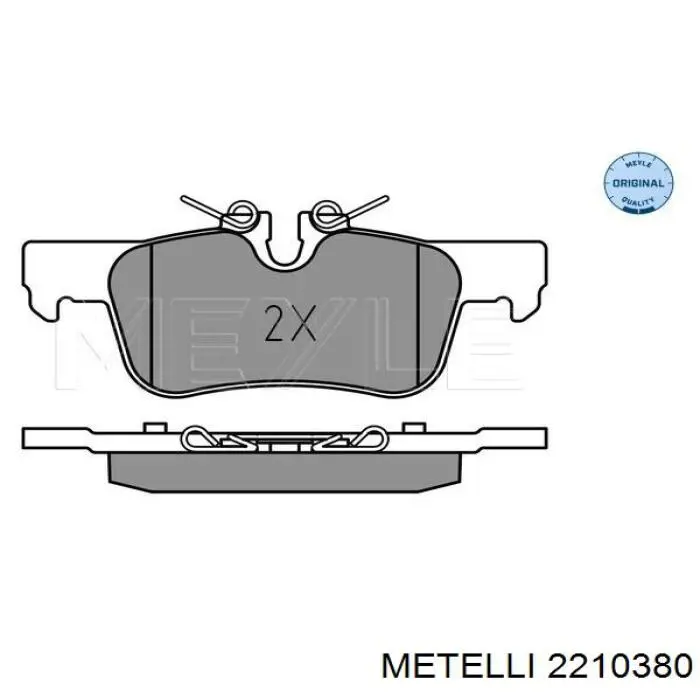 Колодки гальмові задні, дискові 2210380 Metelli