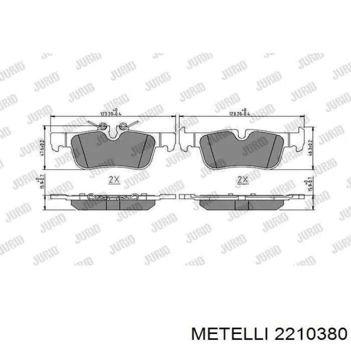 Купити 2210380 Metelli Задні колодки