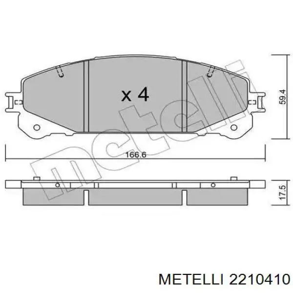 Задні гальмівні колодки Metelli 2210410 ціна, від 18.39 USD