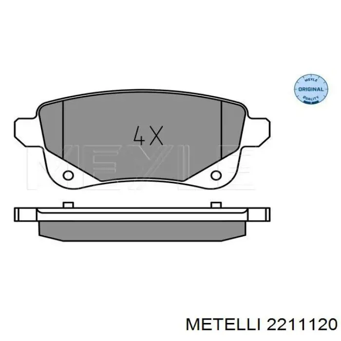 Колодки гальмові задні, дискові 2211120 Metelli