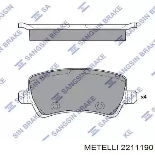 Купити 2211190 Metelli Колодки гальмівні передні, дискові