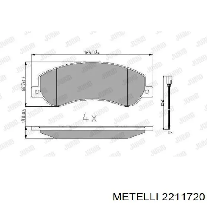 Купити 2211720 Metelli Колодки гальмівні передні, дискові