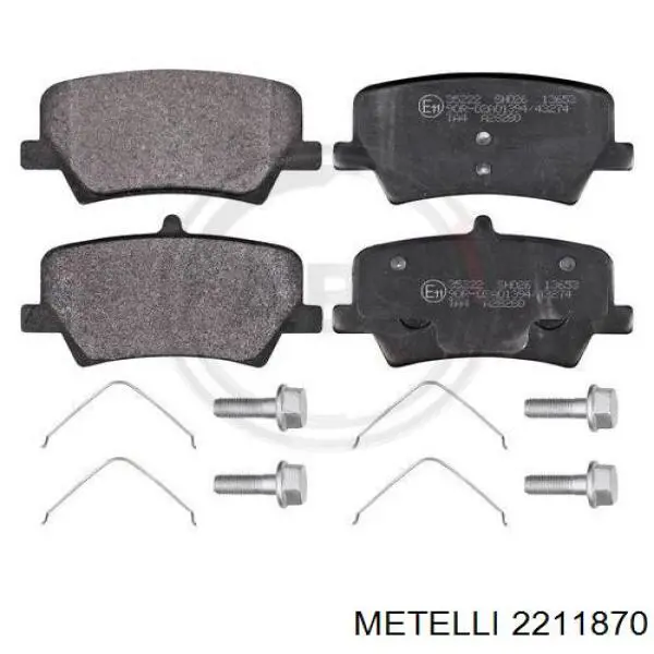 2211870 Metelli Колодки гальмівні задні, дискові