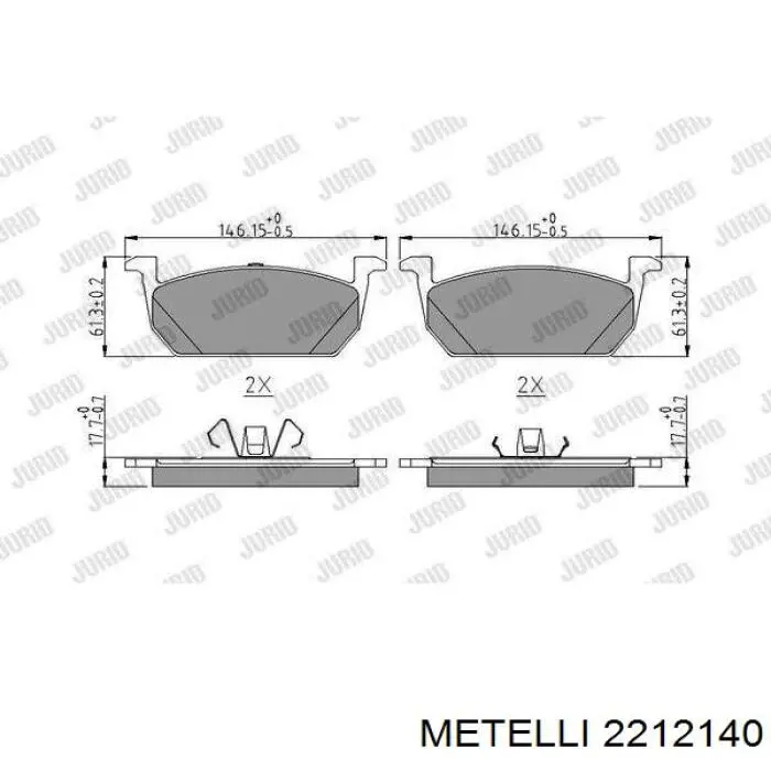Гальмівні колодки Metelli 2212140 ціна, від 27.36 USD