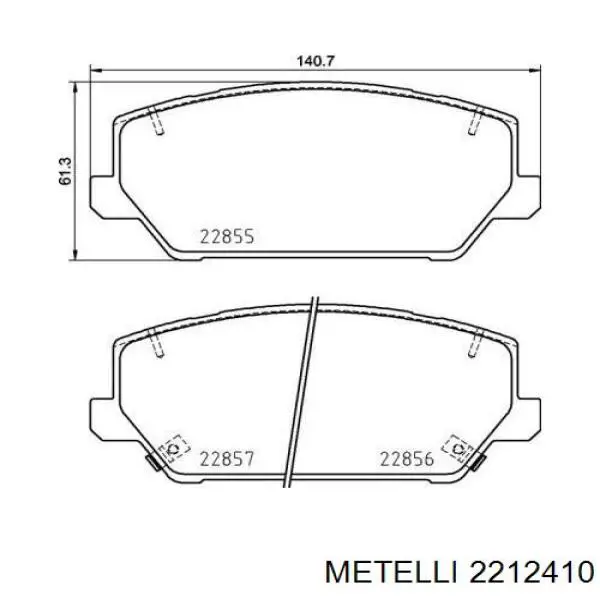 2212410 Metelli Передні гальмівні колодки