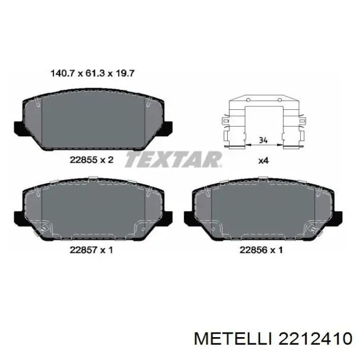 Гальмівні колодки Metelli 2212410 ціна, від 41.16 USD