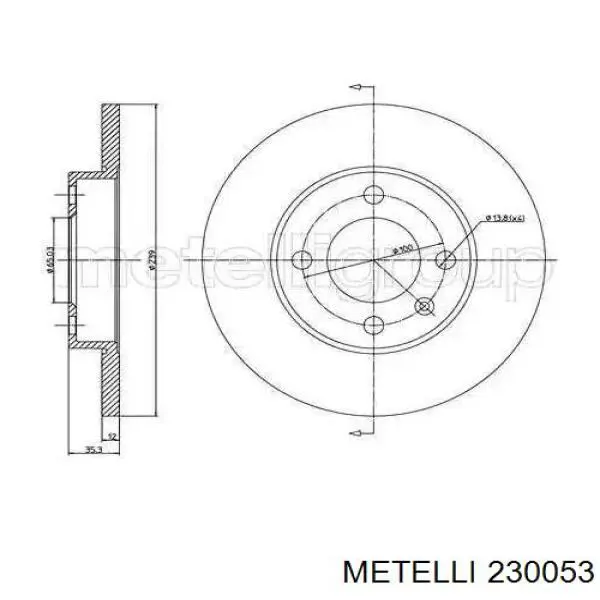 230053 Metelli Гальмо дискове переднє