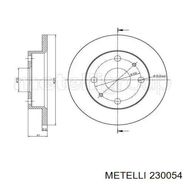 Гальмівні диски передні 230054 Metelli