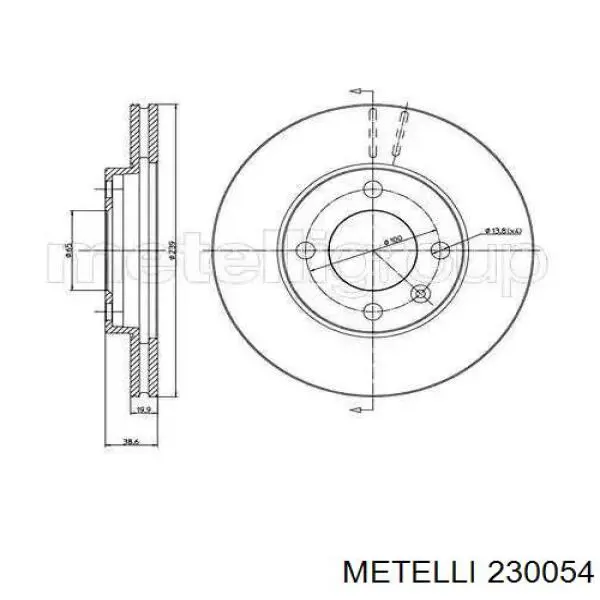 Диск гальмівний передній Metelli 230054