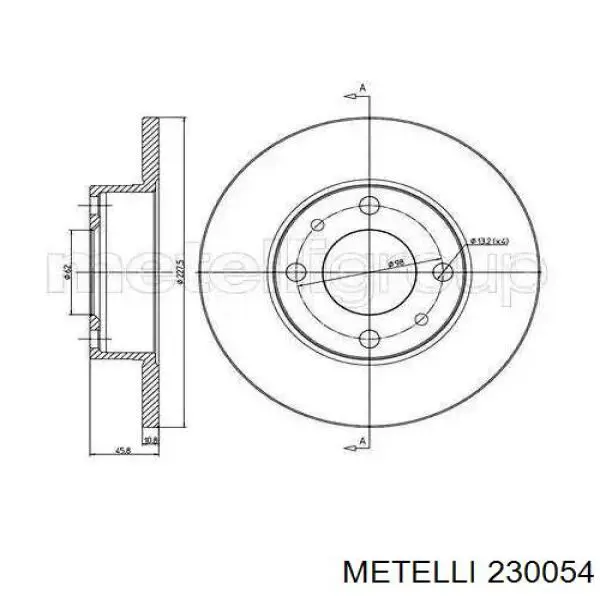 Диск переднього гальма Metelli 230054 ціна, від 13.96 USD