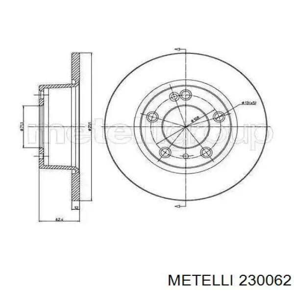 230062 Metelli диск гальмівний передній