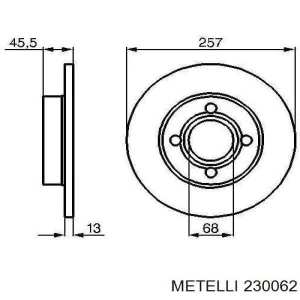 Диск переднього гальма Metelli 230062 ціна, від 24.99 USD