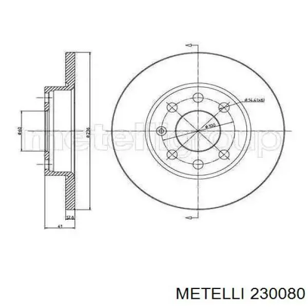 Диск переднього гальма Metelli 230080 ціна, від 19.25 USD