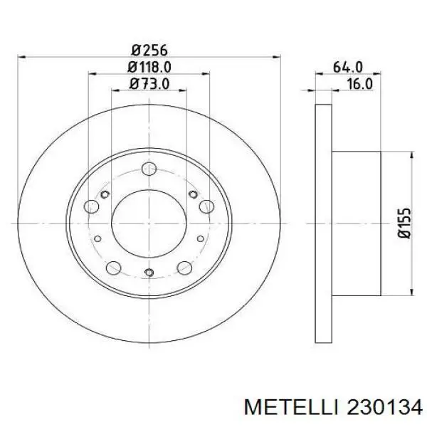 Купити 230134 Metelli Ротор гальмівний