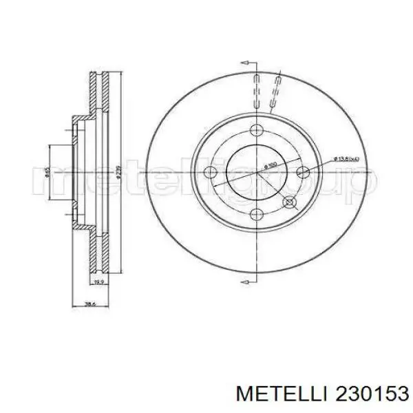 Диск переднього гальма Metelli 230153 ціна, від 15.80 USD