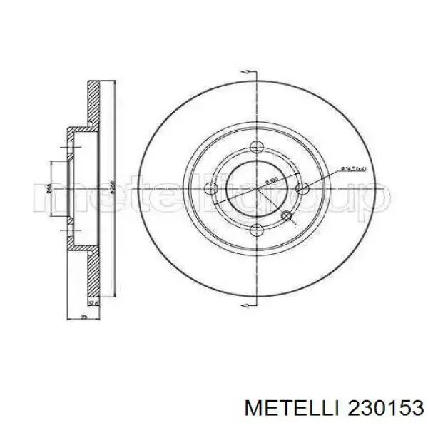 Купити 230153 Metelli Ротор гальмівний