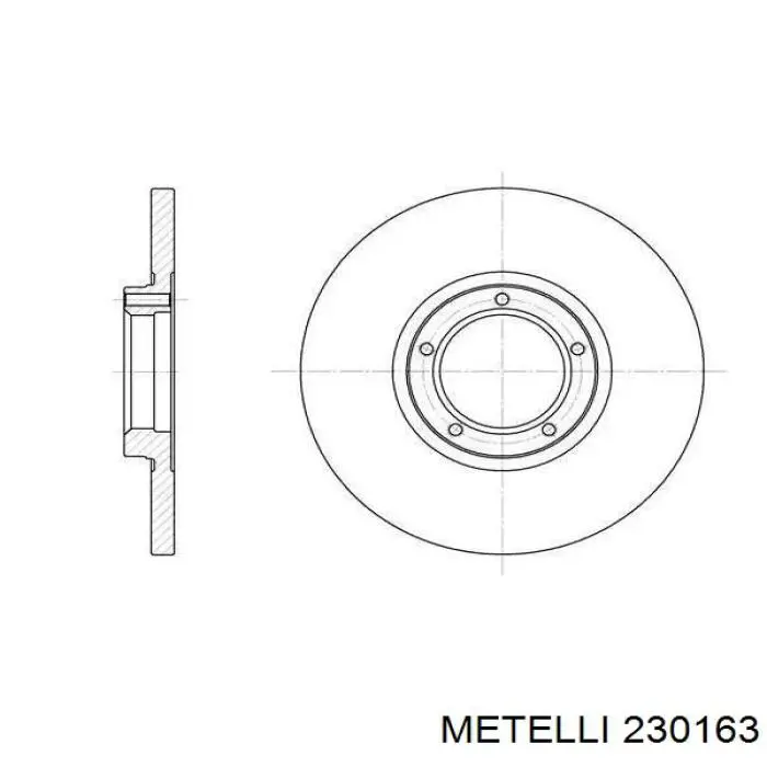 230163 Metelli диск гальмівний передній
