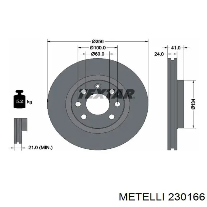 230166 Metelli Гальмо дискове переднє