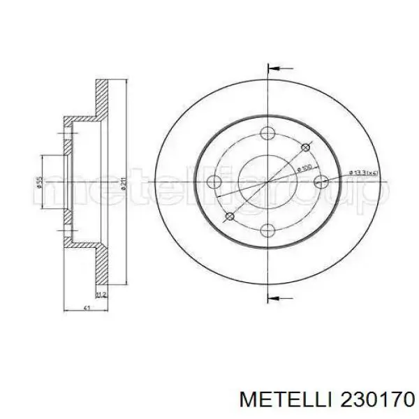 Гальмівні диски передні 230170 Metelli
