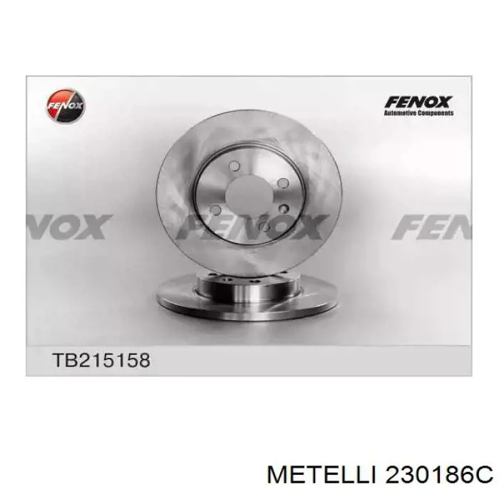 Гальмівні диски передні 230186C Metelli