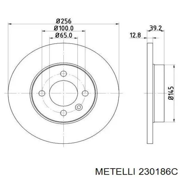 230186C Metelli Гальмо дискове переднє