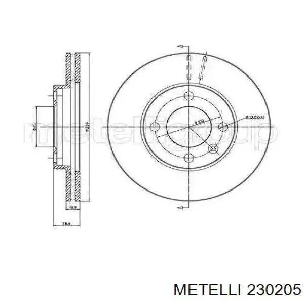 Диск переднього гальма Metelli 230205 ціна, від 17.65 USD