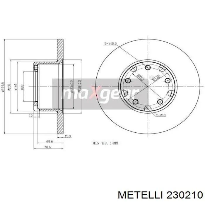 Купити 230210 Metelli Ротор гальмівний