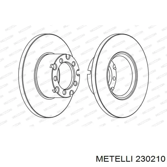 Диск переднього гальма Metelli 230210 ціна, від 35.30 USD