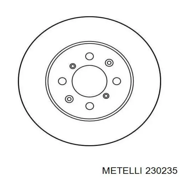 Диск гальмівний передній 230235 Metelli