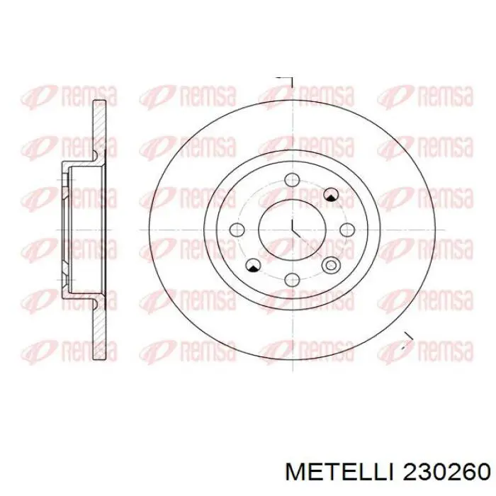 Гальмівні диски передні 230260 Metelli