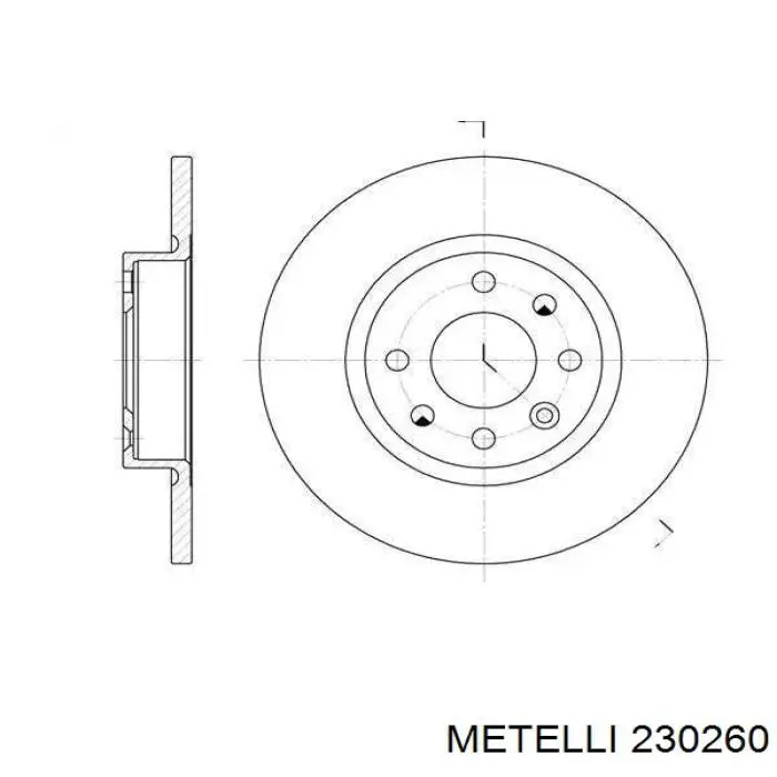 Купити 230260 Metelli Ротор гальмівний