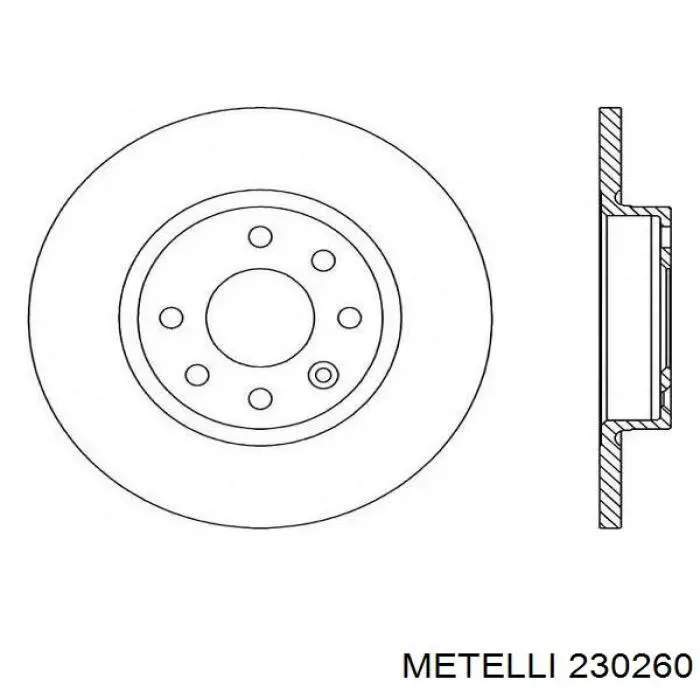 230260 Metelli Гальмо дискове переднє