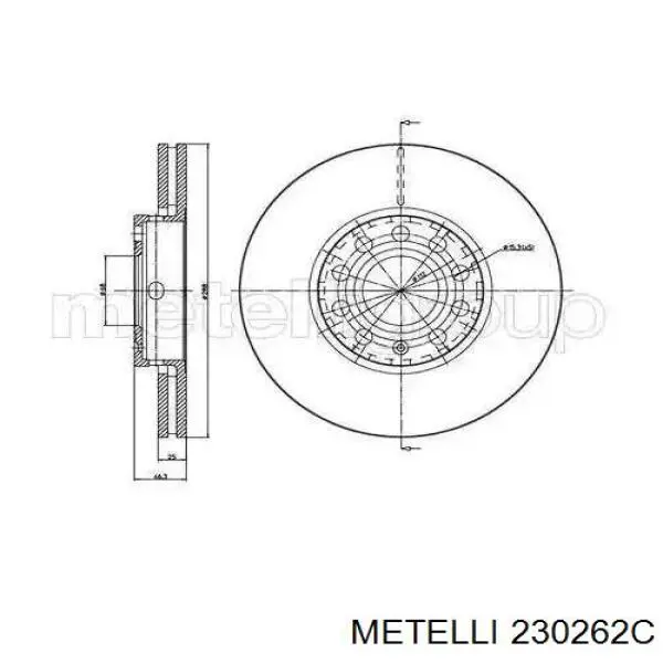 Гальмівні диски передні 230262C Metelli