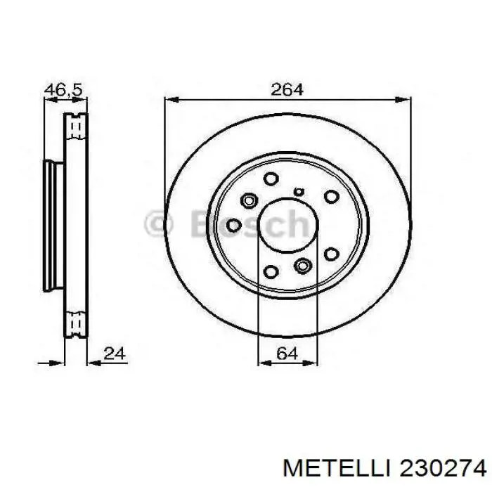 Диск переднього гальма Metelli 230274 ціна, від 35.22 USD
